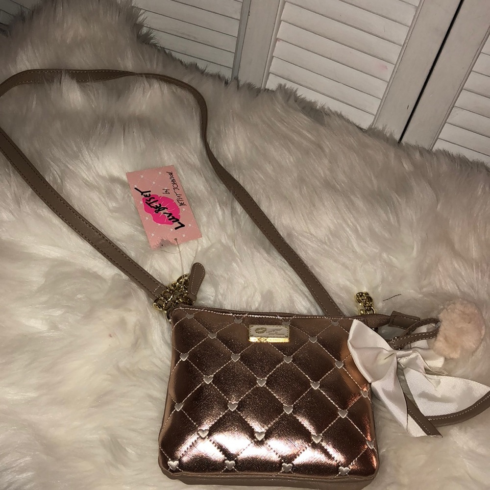 rose gold betsey johnson crossbody purse